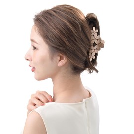 VINGTAINE H7692-PK Hair Claw Flower Large Size Hair Clip Hair Accessory Adult Casual Simple Gift Present