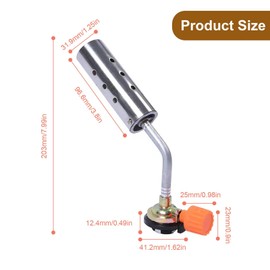 HERKINDNESS Gas Burner, Weed Burner, Stainless Steel Weed Burner, Gas Burner for Gas Bottle, Windproof and Upside Down Use, Ideal for Weeding, Grilling, Campfire