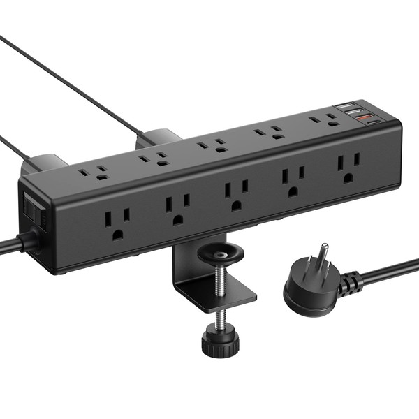 CCCEI CCCEI Standing Desk Clamp Power Strip with 15 Outlets,