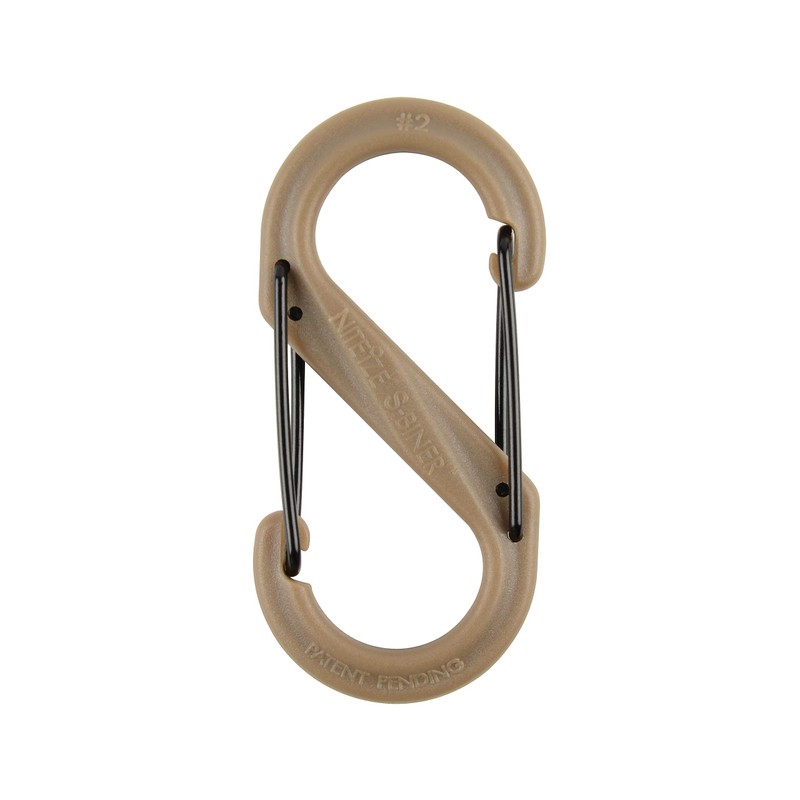 Nite Ize SBP2-03-28BG S-Biner Plastic Size-2 Double Gated Carabiner, Coyote