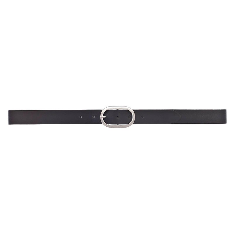 Vanzetti Women's Leather Belt 30 mm Double Buckle, black