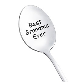 Christmas Birthday Gift for Grandma Grandmother Coffee Tea Lover Gifts Spoons for Granny Grandma Gift from Grandchildren Grandkids Best Grandma Ever Mother's Day Spoon Gifts