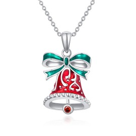 LONAGO Christmas Gifts for Women 925 Sterling Silver Snowman Snowflake Santa Deer Pendant Necklace, Sterling Silver, Cubic Zirconia