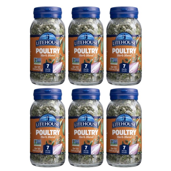 Litehouse Freeze Dried Poultry Herb Blend, 0.46 Ounce, 6-Pack