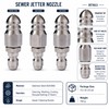 Sewer Jetter Nozzle for Pressure Washer Use – 1/4" Stainless