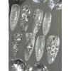 Clear half and half handmade nail tips - long ballerina