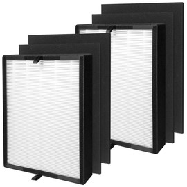 45i Replacement Filter, Compatible with Flex Bh400 and 45i air purifier, Compared # B4-Fresh/FL40-Silver-Carbon, 2 Pack HEPA Filter+4 Pre Filter