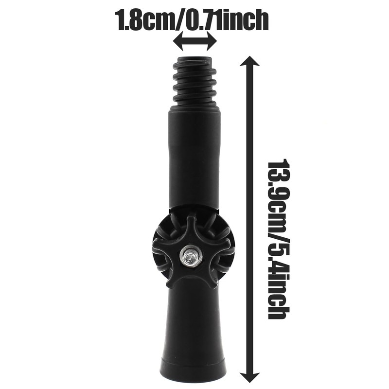 Maxmoral 13.9cm Black Rotatable Angle Adapter Extension Rod Attachment Plastic