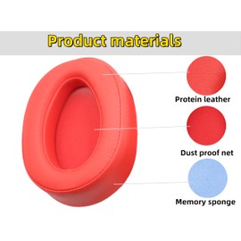 Xinyuekj MDR-100ABN Replacement Ear Pads for Sony WH-H900N - Red