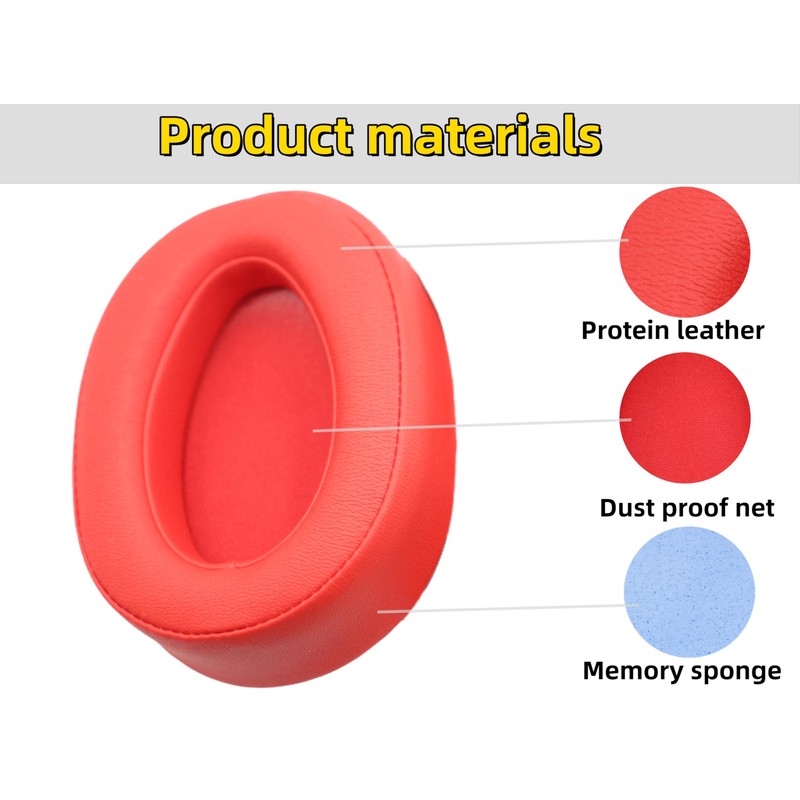 Xinyuekj MDR-100ABN Replacement Ear Pads for Sony WH-H900N - Red