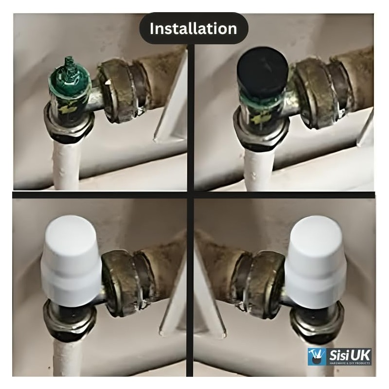 White Plastic Radiator Valve Tops Radiator Caps Universal Push-Fit Replacement