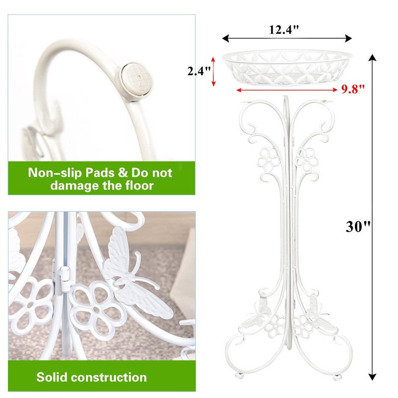 Sungmor Lightweight Metal Flower Pot Stands - 2 Pack 29.7