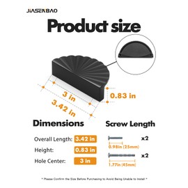 JIASENBAO 5 Pack Black Cabinet Pulls 3" Hole Center Cup Flat Matte Black Drawer Pulls Kitchen Cupboard Bathroom Dresser Cabinet Hardware Handles Zinc Alloy