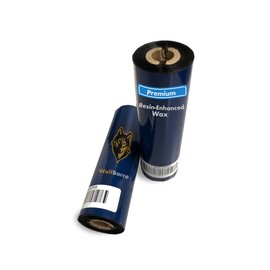 Wolfbarco 72 Rolls 4.33" x 243' (110mm x 74m) Premium Resin Enhanced Wax Thermal Transfer Ribbon 1/2" Core, Coated Side Out for Zebra Printers