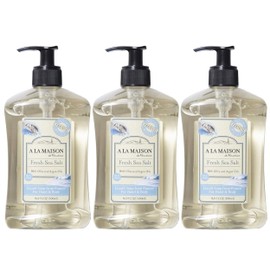 A LA MAISON French Liquid Hand Soap and Eco-Friendly Fresh Sea Salt, 3 pack 16.9 Fl Oz.