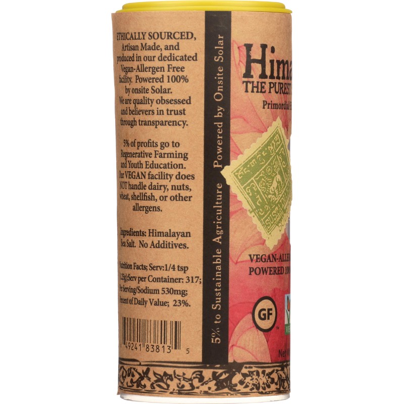 HimalaSalt Primordial Himalayan Sea Salt, Fine Grain Shaker, 6 Ounce