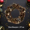 Christmas Advent Wreath Made of Multiple Materials Round with Gold/Brown