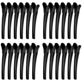 24 Pcs Alligator Hair Clips for Styling, Black Creaseless Hair Clips for Women Duckbill Clips for Sectioning, Salon, Makeup, Roller
