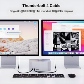 VoroDcip Thunderbolt 4 Cable 6FT, USB 4 Cable [40Gbps Data Sync/8K Display/240W Fast Charging] Compatible with Thunderbolt4/3, Mac mini, MacBook, iPhone16/15, SSD, Dock Station, Monitor