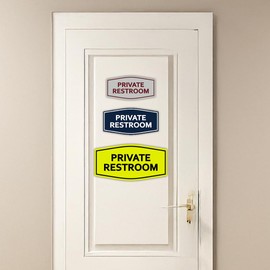 Signs ByLITA Fancy Private Restroom Sign (Brushed Silver) - Medium