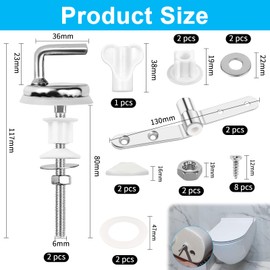 Toilet Seat Attachment 2 Pieces Toilet Seat Hinges Universal Stainless Steel Toilet Seat Replacement Parts Toilet Seat Fixing Screws Toilet Seat Attachment Set Accessories for Toilet Seat Screws