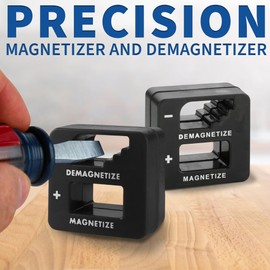 MeasuPro Demagnetizer and Magnetizer - Black - for Screwdrivers Tips, Bits, and Small Tools, Large or Big Screws, Drills, Drill Bits, Sockets, Nuts, Bolts, Nails and Precision Construction Tools
