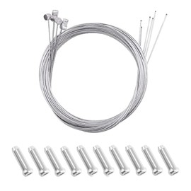 MINBOOT Bicycle Brake Inner Cable, Set of 6, End Caps with 10 Pieces, Bicycle Replacement Parts, Stainless Steel Brake Cable, Length 5.7 ft (1.7 m)