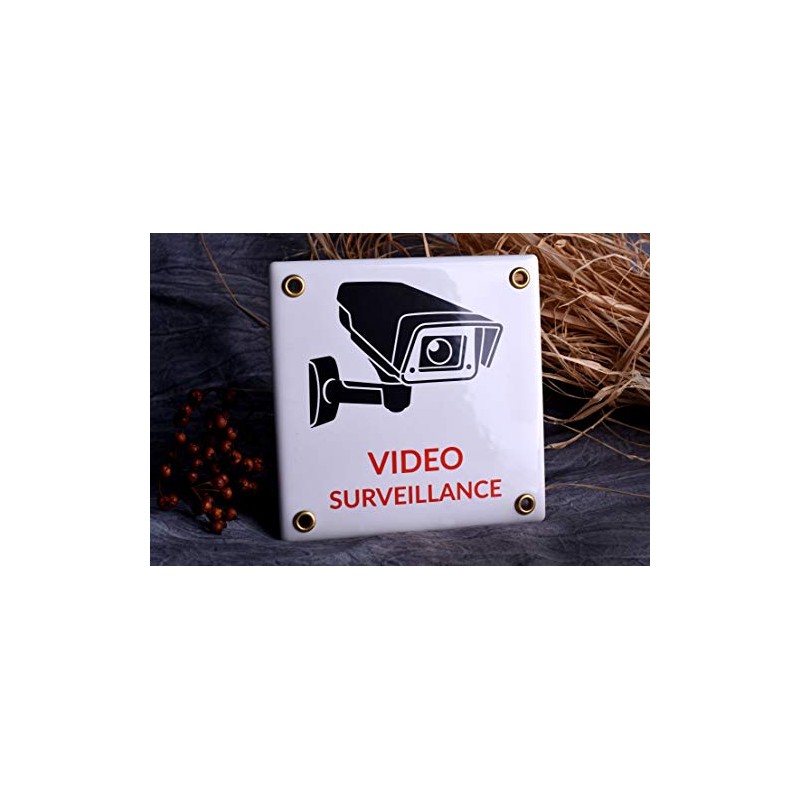 Video Surveillance Sign 12x12 cm | Enamel plaque | Home