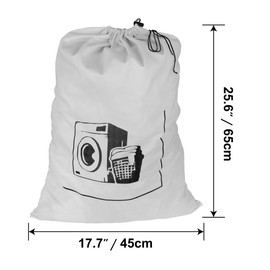 Maishijie Pack of 2 Cotton Linen Laundry Bags Heavy Duty 45 x 65 cm Very Durable Toy Dirt Bags Drawstring with Drawstring Closure Machine Washable and Reusable
