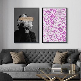 Alinacutle Flower Background Silkscreen Stencil,Reusable Self-Adhesive Silk Screen Printing, for Printing on Wood/Fabric/Paper, Home Decoration, 8.5" x 11"