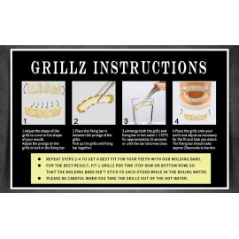 Big Dawgs Bling Custom Fit Iced CZ Gun Metal Teeth Grillz Set Mold at Home. No Dentist Needed.