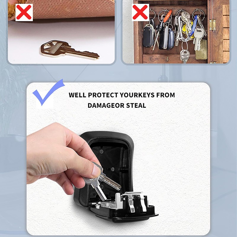 NEWFUN Key Safe, Key Safe with Number Code, Metal Material,
