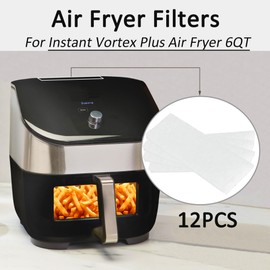 12Pcs Air Fryer Filters for 6QT Instant Vortex Plus Air Fryer with Odor Erase Technology