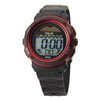 Clefer TE-D192-RD Men's Digital Solar Waterproof Multi-functional Urethane Strap, Black,