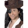 Smiffys Pirate Eyepatch and Earring, Black , Pirate Fancy Dress, Adult Dress Up Accessories