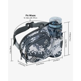 WATERFLY Fanny Pack Waist Bag: Waist Pack for Women Men with Water Bottle Holder Hiking Fanny Pack for Running Walking DogWalking Travel Cycling