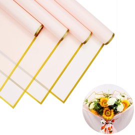 SELANTAG 20 Sheets Flower Wrapping Papers, Waterproof Bouquet Wrapping Paper, Floral Packaging Paper for Mother's Day, Wedding 22.8"x22.8"(Pink)