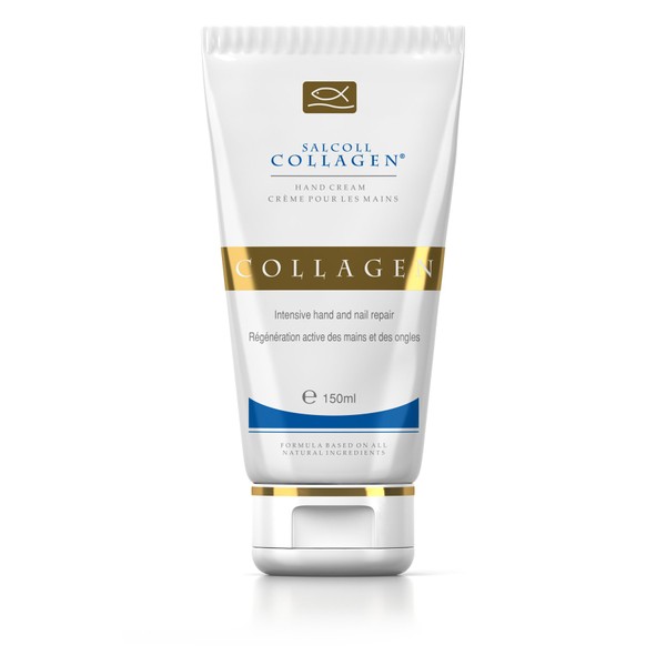 Salcoll Collagen - Pure Bioactive Anti-Aging Collagen Repair Hand Cream - Hypoallergenic Moisturizing Lotion, Dry Skin Relief,  All Skin Types, 150 ml