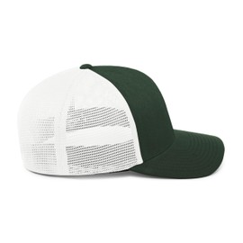 Pacific Headwear Standard Trucker Flexfit Snapback Cap, Dark Green/White/Dark Green