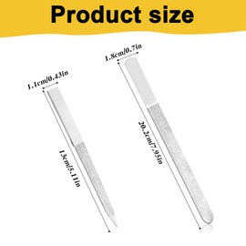 2 PCS Metal Nail File, Double-Sided Stainless Steel Nail Files