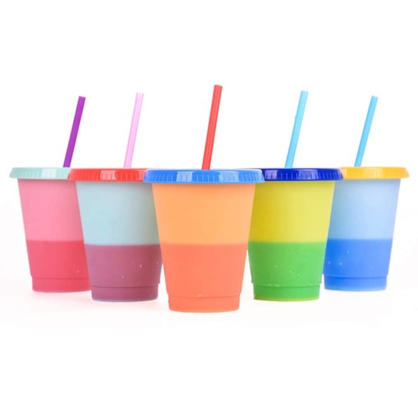 Ankeli&Lt 16 oz Color Changing Cups,5 Colors of Plastic Cups