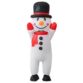 BERVYOSW Inflatable Snowman Costume Adult Christmas Blow Up Costume with Blower Funny Holiday Party Outfit for Adults