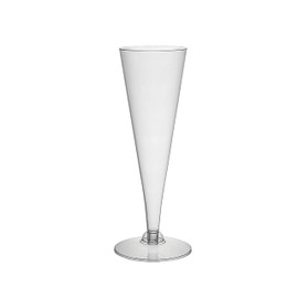 Party Essentials Disposable Hard Plastic Two Piece 4 oz. Toasting Cocktail Cups, Clear Champagne Flutes, 20-Count