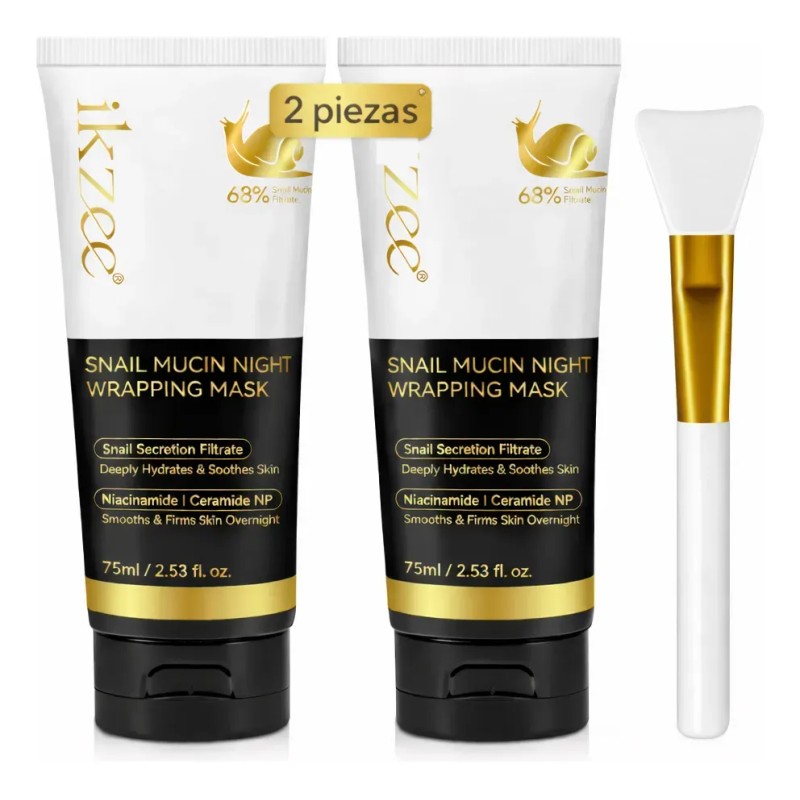 Mascarilla Nocturna Gel, Caracol, Colágeno, Niacinamida 2pzs