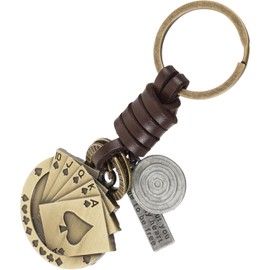Pequeño Llavero de Aleación de Zinc Llavero para Hombre Diseño Único de Cartas de Póker Fácil de Llevar y Decoración de Llaves Resistente que No se Deforma