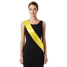 Pack of 6 Blank Satin Sash, Princess, Beauty Queen, Homecoming, Winner, Mayor, Make Your Own Pins, Party Plain Pageant Sashes, Yellow