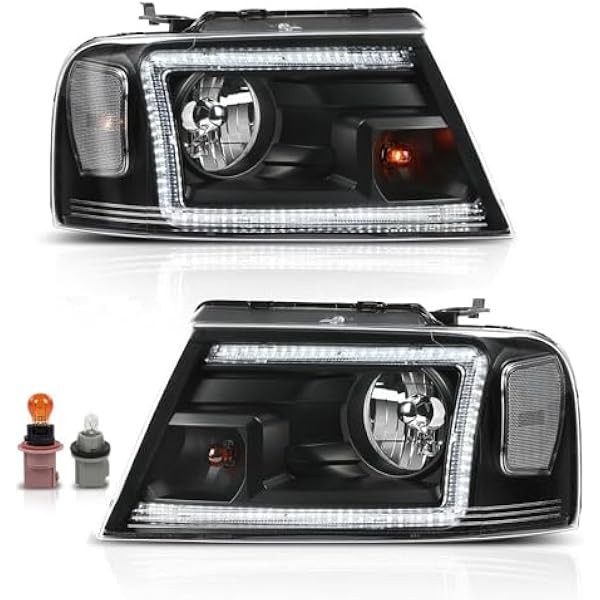 PIT66 LED DRL Headlights HeadLamps Assembly Halogen Compatible with Ford