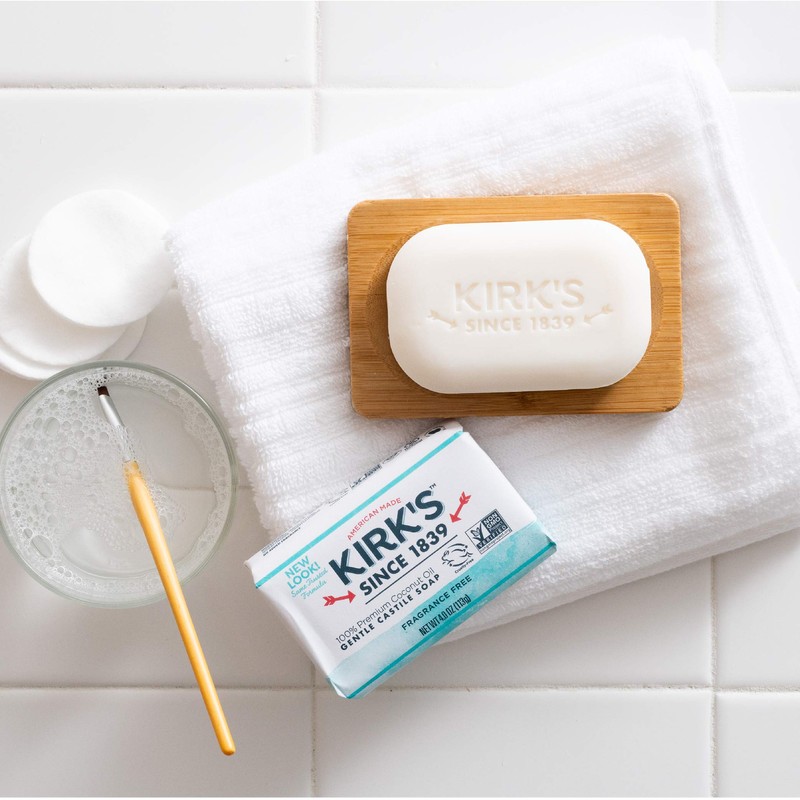 Kirk's Original Coco Castile Bar Soap Fragrance Free 4 Ounces