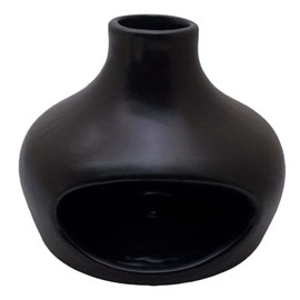 Aswalling Elegant Ceramic Burner with Chimney - Perfect for Meditation, Yoga, and Aromatherapy - Decor Gift Black