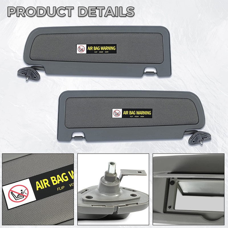 KUAFU Driver Side and Passenger Side Sun Visor Compatible with